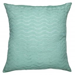Waves Applique Pillow Cover - Aqua
